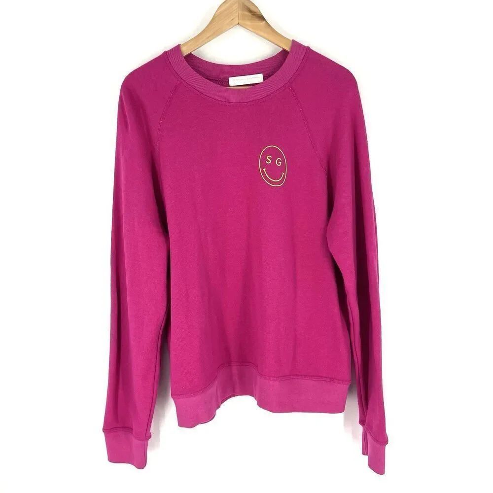 Spiritual Gangster Sweatshirt Size XL Magenta Pink SG Smiley Forever Crewneck